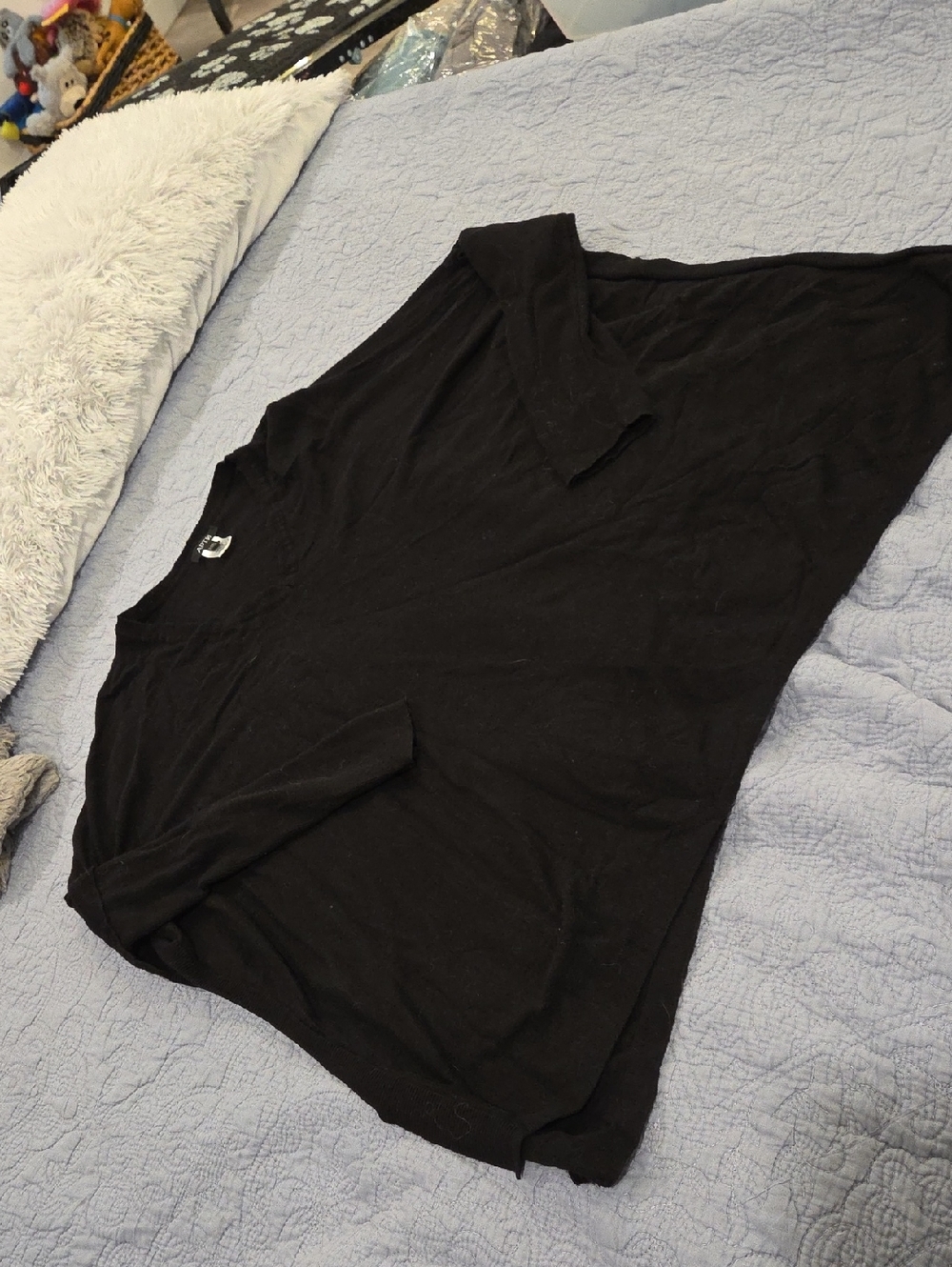 Apt. 9 Black V-Neck Women's Oversized Sweater With Open Sides Size L/XL!